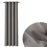MyBestHome 100% Blackout Curtain Super Blackout, 140×250 cm, dark grey 008 with rings, 1 piece - Drape