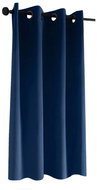 Mybesthome New Vitoria Blackout Blackout blackout short curtain with rings, 135 × 160 cm, blue, 1 pi - Drape