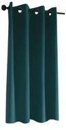 Mybesthome New Vitoria Blackout Blackout blackout short curtain with rings, 135 × 160 cm, petrol, 1  - Drape