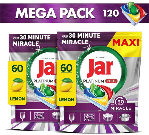 JAR Platinum Plus 30 Minute Miracle 120 pcs - Dishwasher Tablets - Main image
