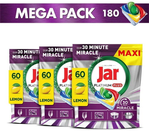JAR Platinum Plus 30 Minute Miracle 180 pcs - Dishwasher Tablets - Main image