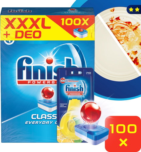 FINISH Classic 100pcs + DEO Lemon Main image FINISH Classic 100pcs + DEO Lemon - Dishwasher Tablets - Main image