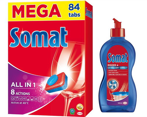 SOMAT All in One 84pcs+ SOMAT Rinse Aid 2in1 500ml - Toiletry Set - Main image