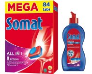 SOMAT All in One 84 ks + SOMAT Rinser 2in1 500 ml - Sada drogérie