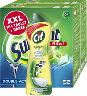SUNLIGHT All in 1 Regular 2× 52 ks + CIF krém Lemon 250 ml - Sada