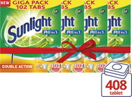 SUNLIGHT All in 1 Lemon 4× 102 ks (408 ks) - Tablety do myčky