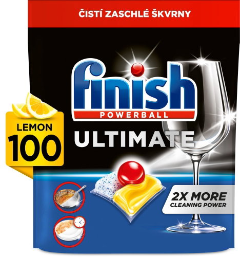 FINISH Ultimate All in 1 Lemon Sparkle 100 ks Hlavný obrázok FINISH Ultimate All in 1 Lemon Sparkle 100 ks - Tablety do umývačky - Hlavný obrázok