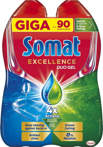 SOMAT Excellence Duo proti mastnotě 90 dávek, 1,62 l - Gel do myčky - Hlavní obrázek
