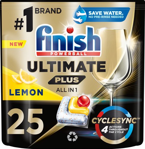 Finish Ultimate Plus All in 1 Lemon, 25 pcs - Dishwasher Tablets