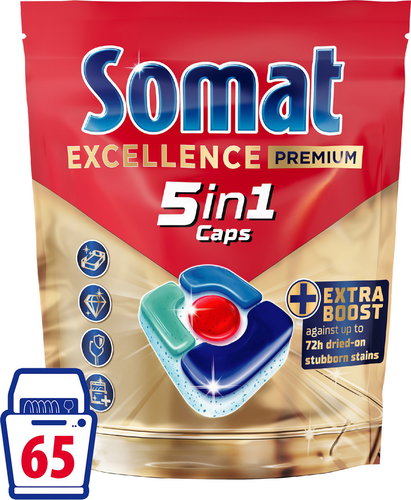 SOMAT Excellence 5in1, 65 pcs - Dishwasher Tablets - Main image
