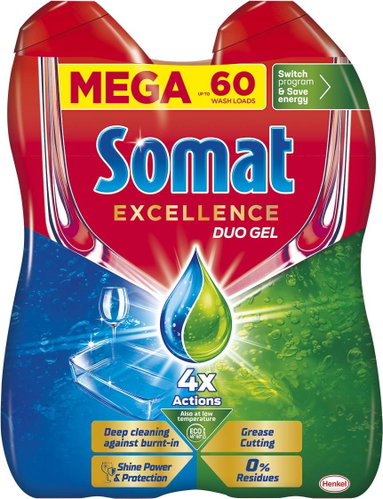 Somat Excellence Anti-Grease 60 adag, 1,08 l - Mosogatógép gél - Fő fotó