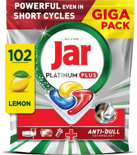JAR Platinum Plus Lemon 102 pcs - Dishwasher Tablets - Main image