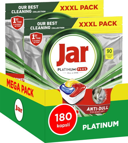JAR Platinum Plus Lemon 180 pcs - Dishwasher Tablets - Main image