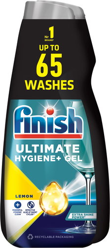 FINISH Ultimate Hygiene+ Lemon 2× 650 ml - Mosogatógép gél - Fő fotó
