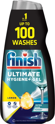 FINISH Ultimate Hygiene+ Lemon 2× 1 l Fő fotó FINISH Ultimate Hygiene+ Lemon 2× 1 l - Mosogatógép gél - Fő fotó