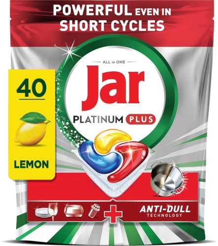 JAR Platinum Plus Lemon 40 pcs - Dishwasher Tablets - Main image