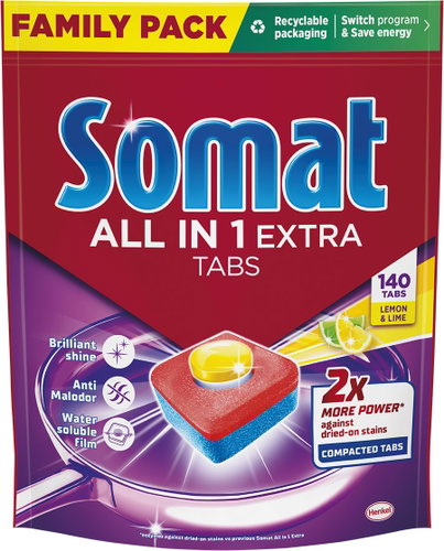 SOMAT All in One Extra Lemon 140 ks - Dishwasher Tablets - Main image