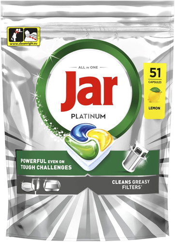JAR Platinum Lemon 102 pcs Main image JAR Platinum Lemon 102 pcs - Dishwasher Tablets - Main image