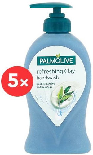 PALMOLIVE Refreshing Clay Eucalyptus Hand Soap 5 × 250ml - Liquid Soap - Main image
