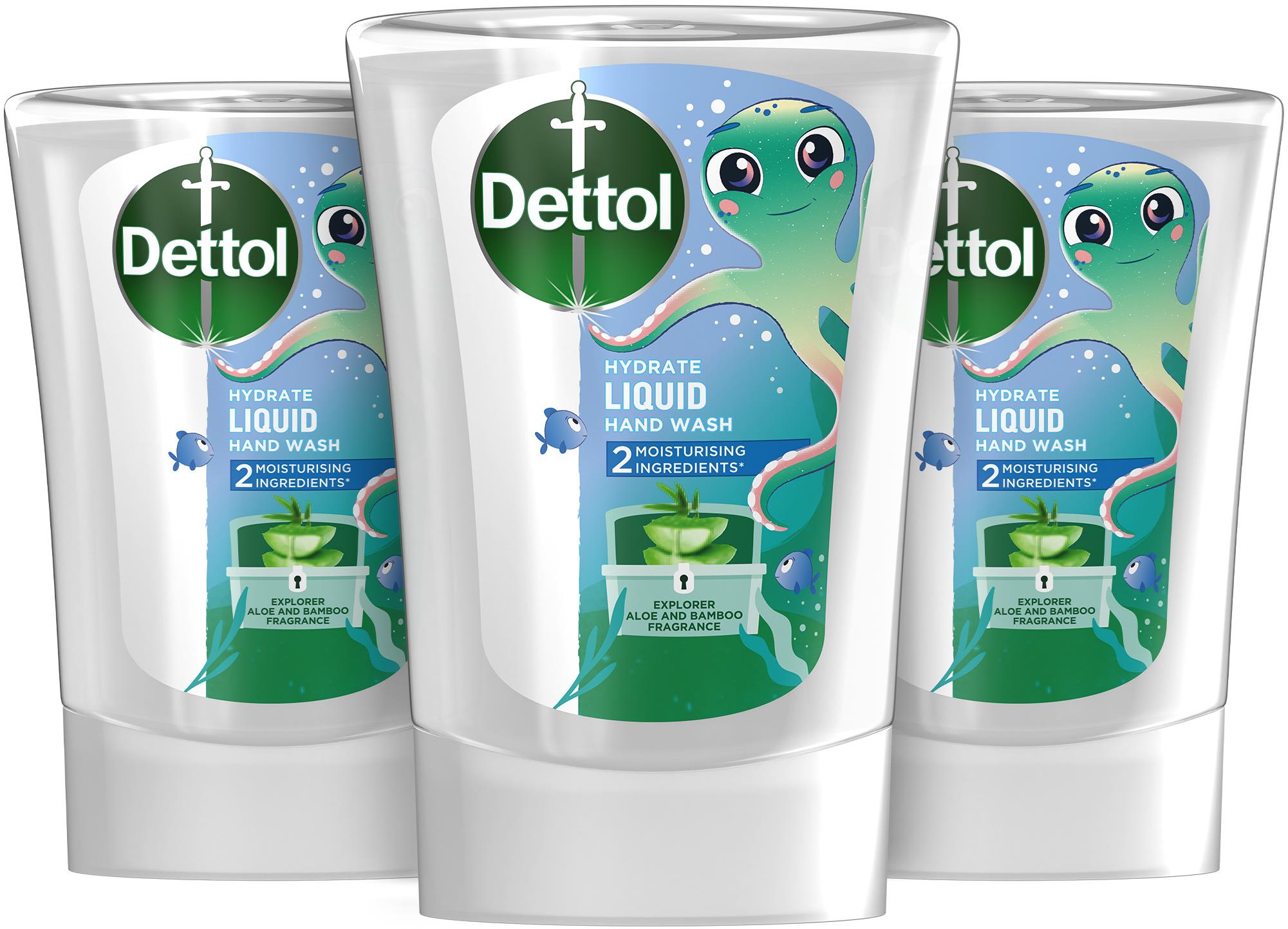 DETTOL Kids Érintés nélküli kézmosó készülék utántöltő - Explorer, 3× 250 ml