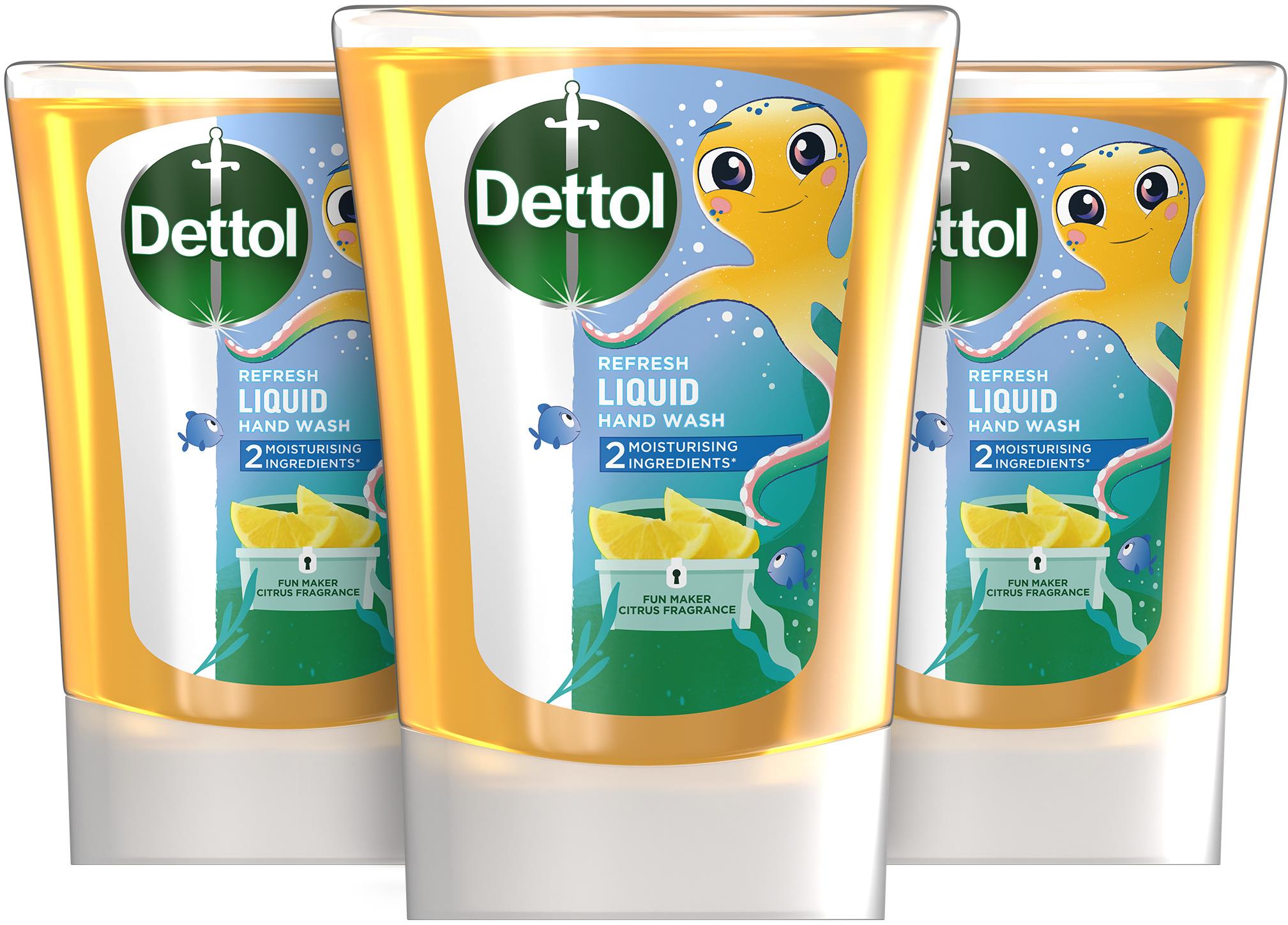 DETTOL Kids Érintés nélküli kézmosó készülék utántöltő - Fun Maker, 3× 250 ml