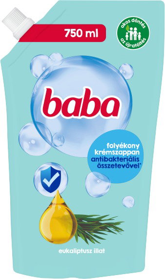 BABA folyékony szappan utántöltő antibakteriális teafaolajjal 750 ml