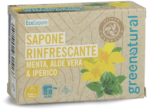 GREENATURAL Refreshing mint, aloe and St. John's wort 100 g - Bar Soap - Main image