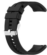 Black Silicone Strap 22mm Colour: Silver - Watch Strap