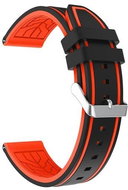 Black and Orange Silicone Strap 22mm - Watch Strap