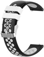 Black and White Perforated Strap 22mm - Watch Strap