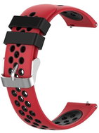 Red and Black Perforated Strap 22mm - Watch Strap