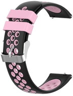 Black and Pink Perforated Strap 22mm - Watch Strap