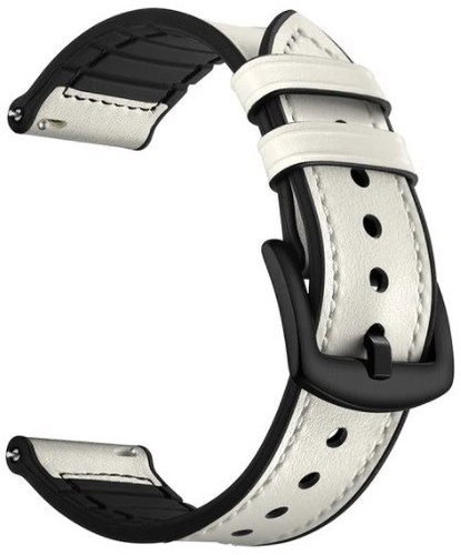 Leather Strap White 22mm - Watch Strap - Main image