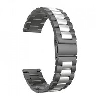 Black and Silver Metal Strap 20mm - Watch Strap