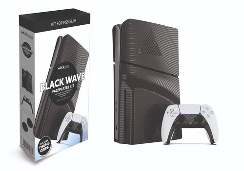Maxx Tech PS5 Slim Faceplates Kit - Black Wave - Abdeckungen für die Spielkonsole - Hauptbild