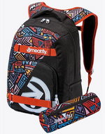 Meatfly Exile, Dancing Earth / Black, 24 L + free pencil case - School Backpack