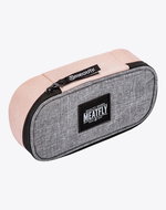 Meatfly Pecil Case, Pink / Grey Heather - School Case