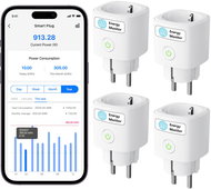 Meross Matter Compatible Smart Wi-Fi Plug with Energy Monitor (4 pack) - Smart Socket