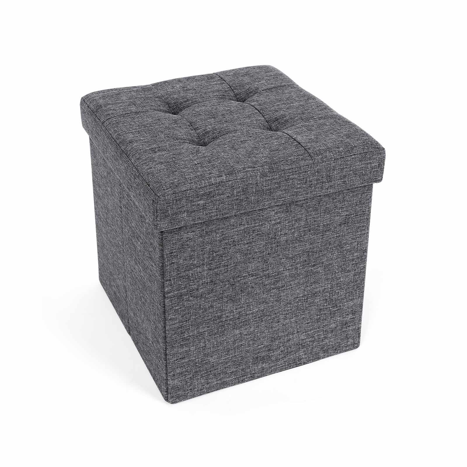 Songmics Tárolós puff, szürke 38×38×38 cm