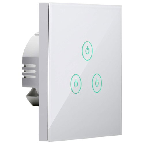 Meross UK/EU Smart WiFi Wall Switch White - 3 Gang - Toggle Switch - Main image