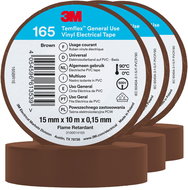 3M Insulating tape Temflex 165, size 15 mm x 10 m x 0,15 mm, colour brown, 3 pcs - Electrical Tape