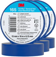 3M Insulating Tape Temflex 165, size 15 mm x 10 m x 0,15 mm, colour blue, 3 pcs - Electrical Tape