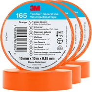 3M Insulating tape Temflex 165, size 15 mm x 10 m x 0,15 mm, colour orange, 3 pcs - Electrical Tape
