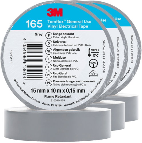 3M Temflex 165 szigetelőszalag 15 mm×10 m×0,15 mm, 3 darab - Szigetelőszalag - Fő fotó