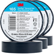3M Insulating Tape Temflex 165, size 15 mm x 10 m x 0,15 mm, colour black, 3 pcs - Electrical Tape