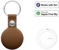 MiLi MiTag – smart lokátor s koženou klíčenkou, hnědá - Bluetooth kulcskereső