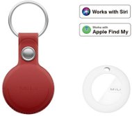 MiLi MiTag – smart lokátor s koženou klíčenkou, červená - Bluetooth kulcskereső