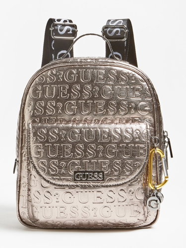 GUESS Lane Laminated Logo Maxi Backpack - Pewter - Backpack - Main image