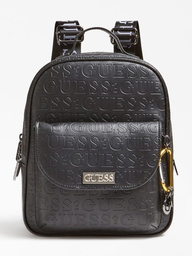 GUESS Lola Debossed Logo Maxi Backpack - Black - Backpack - Main image