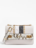 GUESS Katey Python Print Crossbody Bag - Stone Multi - Handbag